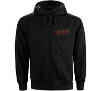 Queen 'Classic Crest' (Black) Zip Up Hoodie (Medium)