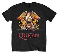 Queen Classic Crest Official Tee T-Shirt Mens Unisex (Medium) Black