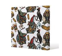 Queen Cleopatra. History background (Canvas Print) / 101 x 101 x 4cm Benjamin Tate Design Natural One Size