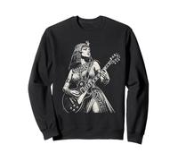 Queen Cleopatra Playing Electric Guitar Rocker Humor Sweatshirt
