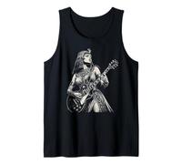 Queen Cleopatra Playing Electric Guitar Rocker Humor Tank Top