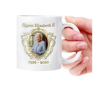 Queen Commemorative Mug | Elegant Porcelain Tribute Cup | Photo Print 1926-2022 with Platinum Commemorative Feature | Keeprsaking British Royal for Tea Use of tea at d