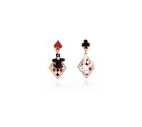 Queen Costume of Hearts Red Halloween Heart Poker Earrings Dangle Drop Gambling Casino Outfits Jewelry Gift Queen Hearts Accessories, L, Metal, No Gemstone