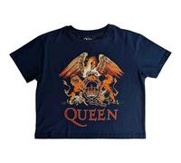 Queen Crop Top T Shirt Classic Crest Band Logo Official Womens Denim XXL