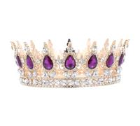 Queen Crown Baroco Style Alloy Jeweled Tiara for Brides