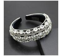 Queen Crown Boho Gorgeous Padded Baroque Headbands Luxury Crystal Hairbands For Women Rhinestone Tiara Bling Hair Accessories Snow Queen Crown(8)