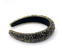 Queen Crown Boho Gorgeous Padded Baroque Headbands Luxury Crystal Hairbands For Women Rhinestone Tiara Bling Hair Accessories Snow Queen Crown(17)
