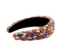 Queen Crown Boho Gorgeous Padded Baroque Headbands Luxury Crystal Hairbands For Women Rhinestone Tiara Bling Hair Accessories Snow Queen Crown(28)