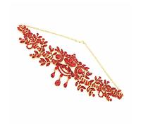 Queen Crown Bridal Hairbands Crystal Headbands women Hair Jewelry Wedding accessories crystal Tiaras And Crowns Head Chain Snow Queen Crown(Red)