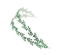 Queen Crown Headbands Double layer Leaves Zirconia Tiara Silver Color Headband Bridal Wedding Dressing Crown Accessory Jewelry Snow Queen Crown(TS-8049-Dark green)