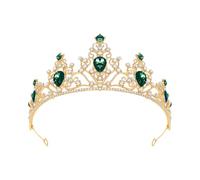 Queen Crown Tiaras Crystal Princess Crowns Headpiece Rhinestone Wedding Tiara Headbands Shiny Pageant Tiaras Birthday Party Tiara with Gems Elegant Bridal Hair Pieces Accessories for Women Green