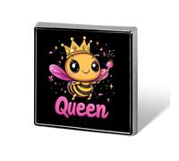 Queen Cute Bee Metal Brooches Square 1" Badge Decorative Lapel Pins Clothing Backpack Accessory Gift