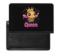 Queen Cute Bee Travel Passport Covers Unisex Wallet Holder Slim RFID Blocking Card Case Protector Essentials