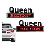 Queen Decals for Cars - 2 Pieces Metallic 3D Waterproof Stickers | Queen Edition Emblem Sticker for Trucks SUV Windshield Window Door Rear Panel Car