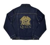 Queen Denim Jacket Classic Crest Band Logo Official Mens Blue M