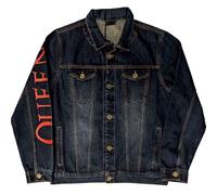 Queen Denim Jacket Classic White Crest Band Logo Official Unisex Blue S