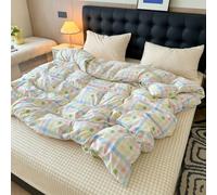 Queen Duvet Cover with Cute Stripes Pattern Soft Cozy Cotton Bedding Set