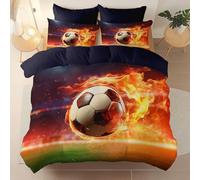 Queen Easy Care Duvet Cover Soft Printed Bedding Set - Grey Premium Microfiber Reversible Duvet Cover, Duvet Covers with Pillowcases Zipper Closure Fantasy Sports Football