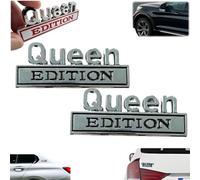 Queen Edition 3D Emblem Sticker,Funny & Durable Edition Emblems Sticker Badge,Universal Fit Waterproof Alloy Decals,Easy Peel Installation for Car Truck SUV Motorcycle (2C)