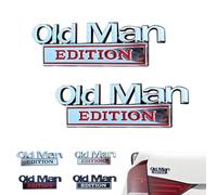 Queen Edition 3D Emblem Sticker, Old Man Edition Car Emblem, Old Man Edition Automotive Decals,Badge Durable Metal Construction Funny Decals for Tailgate Bumper Hood (Silver Red)