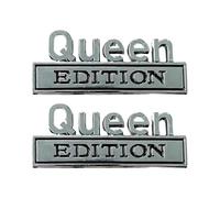 Queen Edition 3D Sticker - Waterproof Alloy Metal Stickers, Pack of 2, Raised 3D Queen Emblem, Lightweight 30g Badge | Stylish Car Truck SUV Motorcycle Window Door Rear Application For