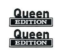 Queen Edition Car Emblem - 2 Pieces 3D Metal Waterproof Stickers for Styling | Gloss Finish Decals with Adhesive Backing, Trucks Windscreen Panel Accessory, Car Decor Tool, Travel Equipment for Home