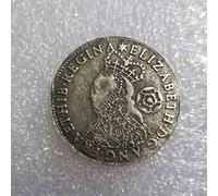 Queen Elizabeth I 1562 Shilling Replica Coin, Silver-Tone | Tudor Era Design, Royal Coat of Arms, Collectible Replica, Approx. 28mm Diameter, Antique Finish
