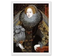 Artery8 Queen Elizabeth I England Portrait Painting Royal Historic Artwork Framed Wall Art Print A4