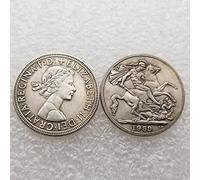 Queen Elizabeth II British Crown Coins Set, 1957-1968, 12 Pieces，1959 | St. George & Dragon Reverse, Silver-Tone Finish, Collector's Set, 12 Different Years, Commemorative Replica