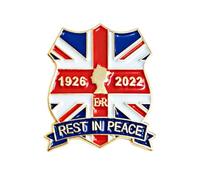 Queen Elizabeth II Memorial Pin 1926-2022 Union Jack Shield Enamel Brooch RIP Badge Memorabilia Gifts
