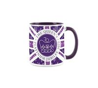 Queen Elizabeth II Mug - Platinum Jubilee 2022 - White and Purple Royal Family Commemorative Mug Coffee/Tea Gift