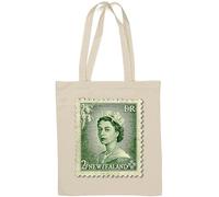 Queen Elizabeth II New Zealand Postage Stamp Natural Cotton Tote Bag White