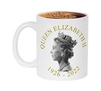 Queen Elizabeth II Platinum Jubilee - Mug Adds Style To Her Mobile, Ceramic Tea Coffee Mug With 70 Years Of Birthday V1 Design Queen Elizabeth 1926-2022 | Memories Commemorati