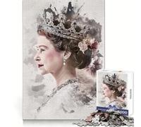 Queen Elizabeth II Portrait 1000 Piece Jigsaws for Adults Puzzle Enhance Recall Together Fun Exact Edge Seasonal Gift (38x52cm)