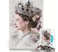 Queen Elizabeth II Portrait 1000 Pieces Jigsaw Puzzles for Adults Brain Challenge Toy Indoor Play Precise Cut Fine Art Piece (38x26cm)