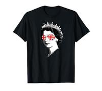 Queen Elizabeth II Sunglasses British Crown Union Jack T-Shirt