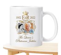 Queen Elizabeth Memorial Mug - 3.93 In Ceramic Cup, Commemorative Souvenir Mug, Collectors Cup With Printed Royal Portrait | Platinum Gift For History Lovers, Tea Drinking Collectors, Family Enthusias