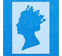 Queen Elizabeth Royal Crown Stencil: Mylar Airbrush Wall Art Painting Crafts -A4 Stencil - Design Size (255mm 170mm)