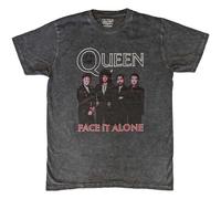 Queen Face it Alone Dye Wash T-Shirt in Black | Size: Small Queen Black S