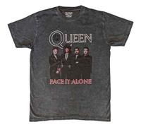 Queen Face it Alone Dye Wash T-Shirt in Black | Size: XL Queen Black XL