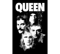 Queen Faces Textile Poster in Black Queen Black