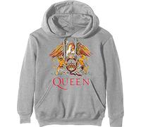 Queen - Queen Men's Classic Crest Pullover Hoodie Grey