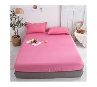 Queen Fitted Sheet Only Soft Polyester Microfibre Adults king Fitted Bottom Sheet Fits Up 0-20cm Deep Mattress Bed Sheets Fade Resistant (Color : Rose red, Size : Queen)