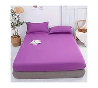 Queen Fitted Sheet Only Soft Polyester Microfibre Adults king Fitted Bottom Sheet Fits Up 0-20cm Deep Mattress Bed Sheets Fade Resistant (Color : Purple, Size : Queen)