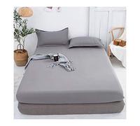 Queen Fitted Sheet Only Soft Polyester Microfibre Adults king Fitted Bottom Sheet Fits Up 0-20cm Deep Mattress Bed Sheets Fade Resistant (Color : Silver gray, Size : Queen)