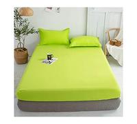 Queen Fitted Sheet Only Soft Polyester Microfibre Adults king Fitted Bottom Sheet Fits Up 0-20cm Deep Mattress Bed Sheets Fade Resistant (Color : Fruit green, Size : King)