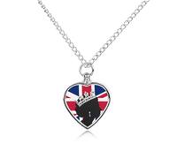 Queen Flag of The United Kingdom Urn Necklace for Ashes Pet Dog Cat Cremation Jewellery Alloy Memorial Keepsake Pendant