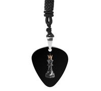 Queen for Chess Guitar Pick Necklace Metal Pendant Necklaces Jewelry Rock Accessories Gifts for Women Men