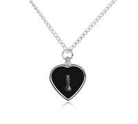 Queen for Chess Pet Urns Necklace Jewelry Metal Heart Pendant Memorial Necklaces for Ashes with Funnel Kit