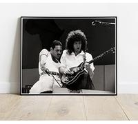 Queen Freddie Mercury and Brian May Live Aid Concert : Huge Classic Photo Poster : 30"x24"
